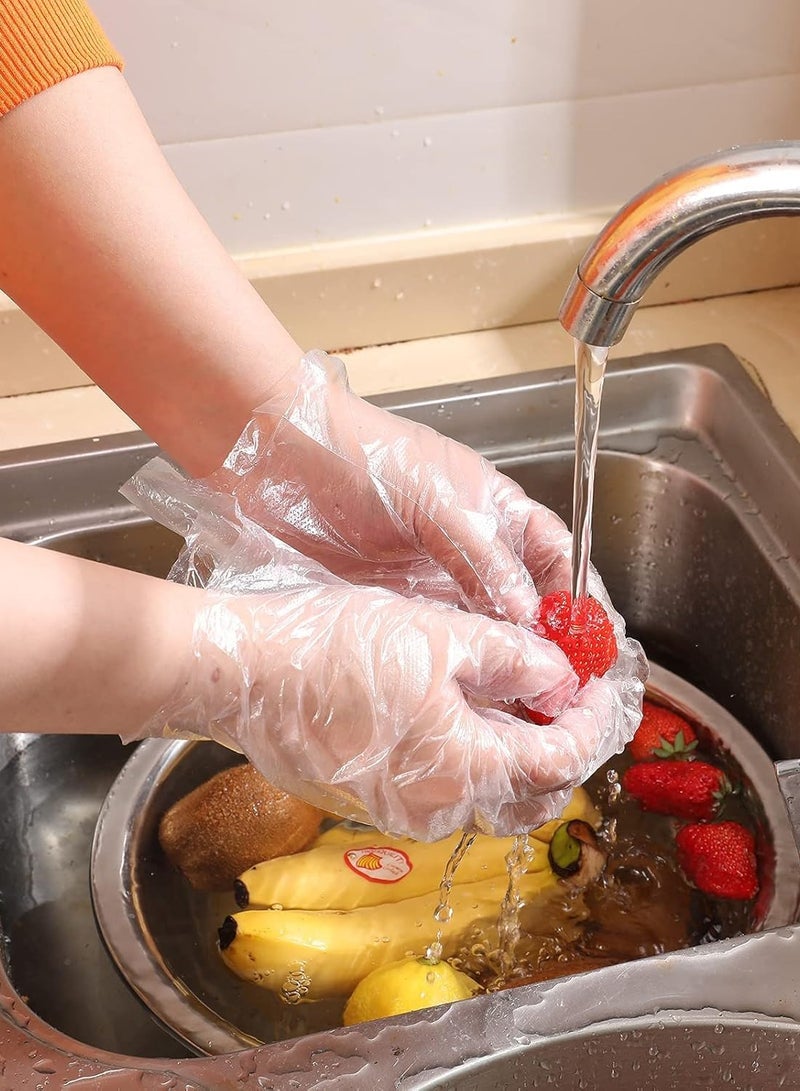 Thicker Clear Disposable Plastic Bag Gloves for Food Preparation, Kitchen, Cooking, Serving, and Cleaning, One Size Fits All  - Image 2