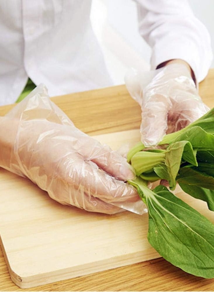 Thicker Clear Disposable Plastic Bag Gloves for Food Preparation, Kitchen, Cooking, Serving, and Cleaning, One Size Fits All  - Image 3