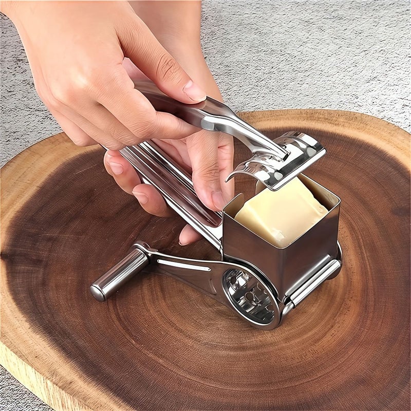 Handheld Stainless Steel Cheese Grater Rotary Garlic And Carrot Cutter Kitchen Tool Slicer Chopper Grinder 1pc - Image 2