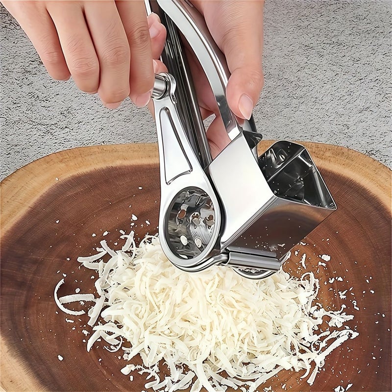 Handheld Stainless Steel Cheese Grater Rotary Garlic And Carrot Cutter Kitchen Tool Slicer Chopper Grinder 1pc - Image 4