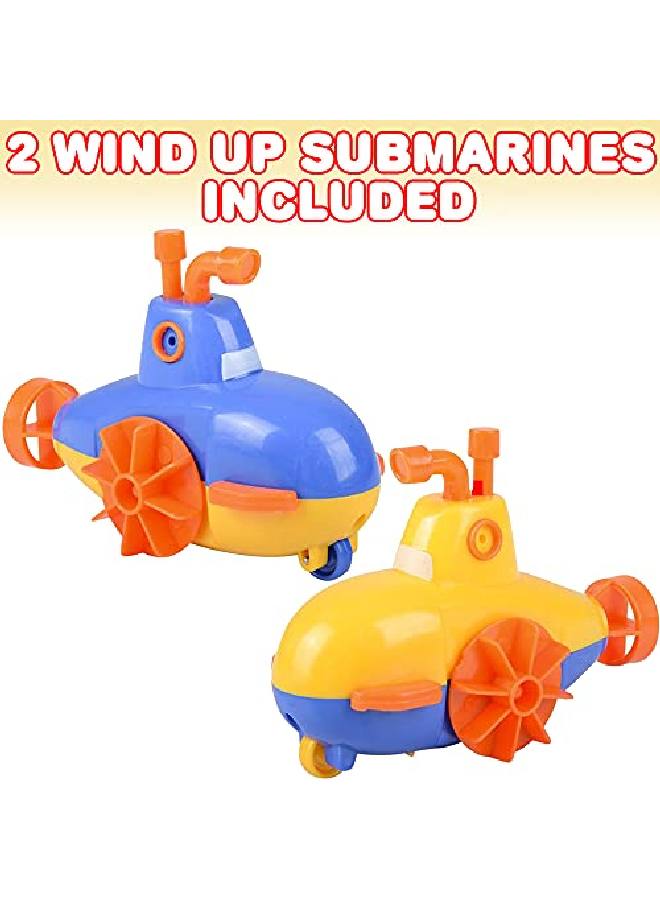 ArtCreativity Wind Up Submarine Toys For Kids Set Of 2 Water Swimming Toy Submarines Fun Bathtub Toys For Kids Underwater Party Favors For Boys And Girls Goodie Bag Fillers  - Image 2