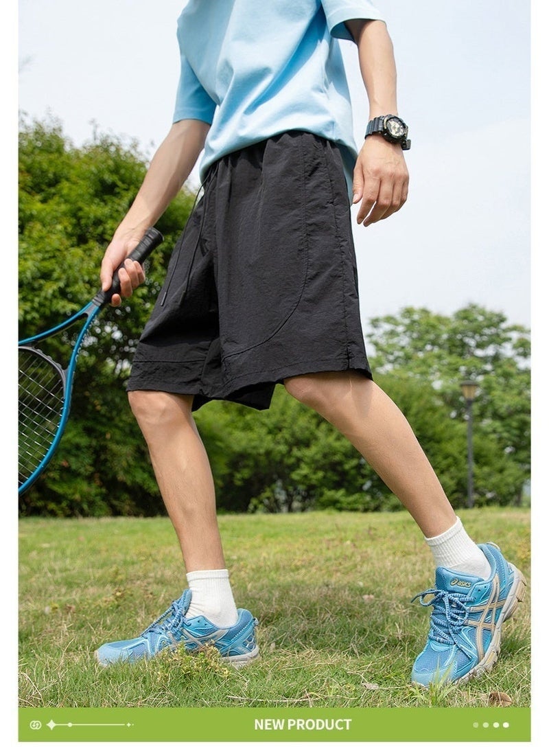 Izexx Men's Wrinkle-Resistant Quick-Dry Shorts for Summer Travel - Lightweight, Loose-Fit & Breathable Outdoor Casual Walking Shorts
