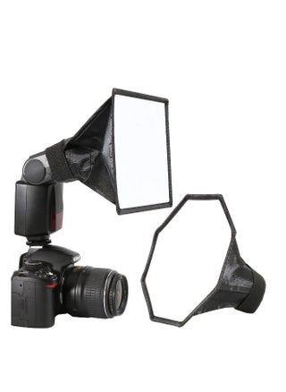2 Pack Collapsible Flash Diffuser Softbox Set with Storage Pouch - 8" Octagon & 8"x6" Rectangle Softboxes for Canon & Nikon Cameras - Perfect for Photography Lighting - pzsku/Z79FF31F48A0A2DE14F5CZ/45/1746555906/b6582aaf-0f34-4e84-8044-8f596db3d12a