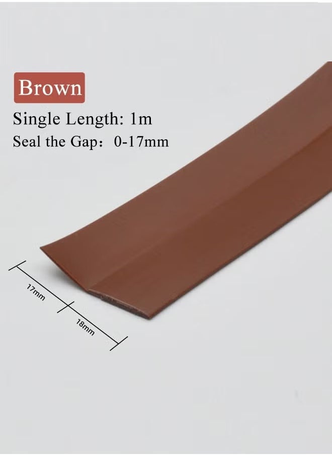 Generic Door Bottom Draft Stopper - Wind Dust Noise Weather Stripping Heat Seal Strip - 100cm Length - Indoor and Outdoor Use - Heat and Sound Insulation - Insect Barrier Door Draft Stopper Door Sweep for Exterior Interior Doors Soft and Hard Composite Sealing Strip Under Blocker Insulator Weather Stripping  - Image 2
