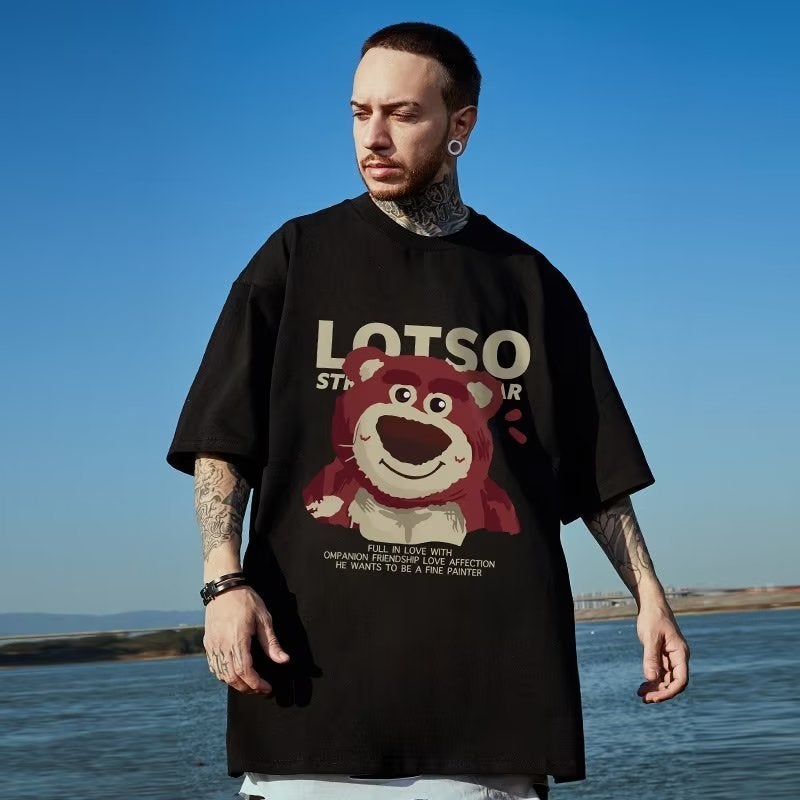 Trendy Plus Size Short-Sleeved T-Shirt Men'S Summer American Loose Sports Hip-Hop Hong Kong Style Cotton T-Shirt For Boys - Image 4