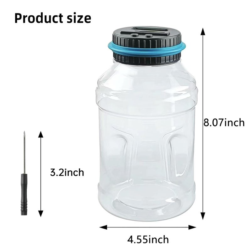 Winnsty Coin Piggy Bank Saving Jar, Winnsty Digital Coin Counter with LCD Display Large Capacity Money Saving Box for All US Coins (Blue) - Image 3