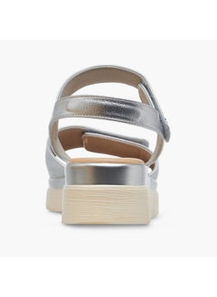 Le Confort Women's Solid Strap Sandals with Platform Heels and Hook and Loop Closure  - Image 5