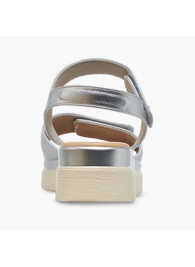 Le Confort - Women's Solid Strap Sandals with Platform Heels and Hook and Loop Closure - Image 1