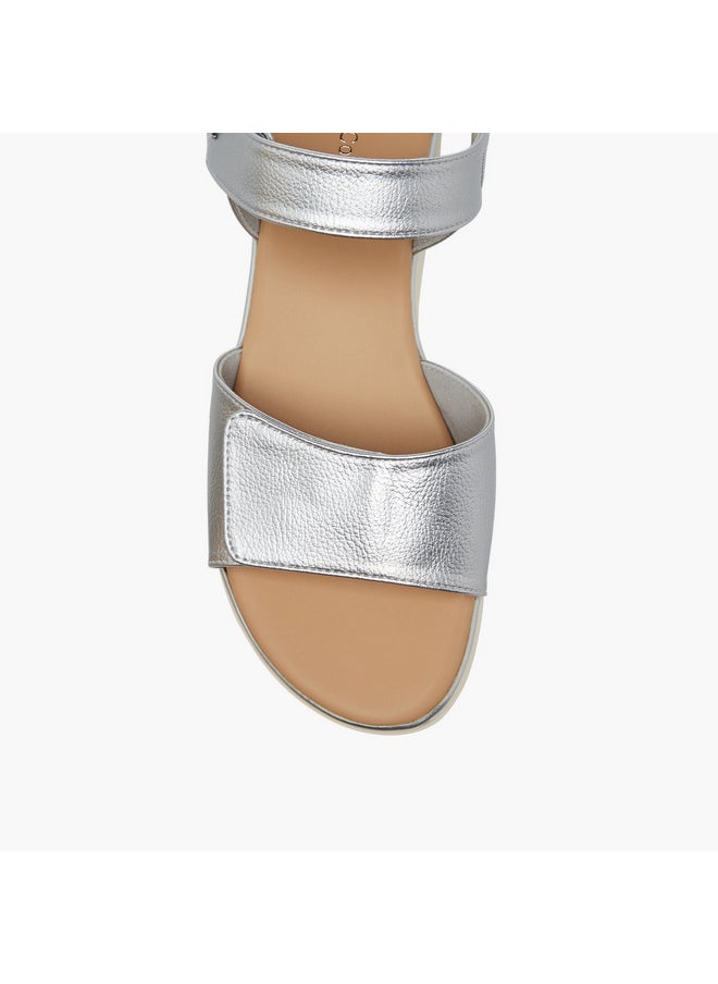 Le Confort - Women's Solid Strap Sandals with Platform Heels and Hook and Loop Closure - Image 1