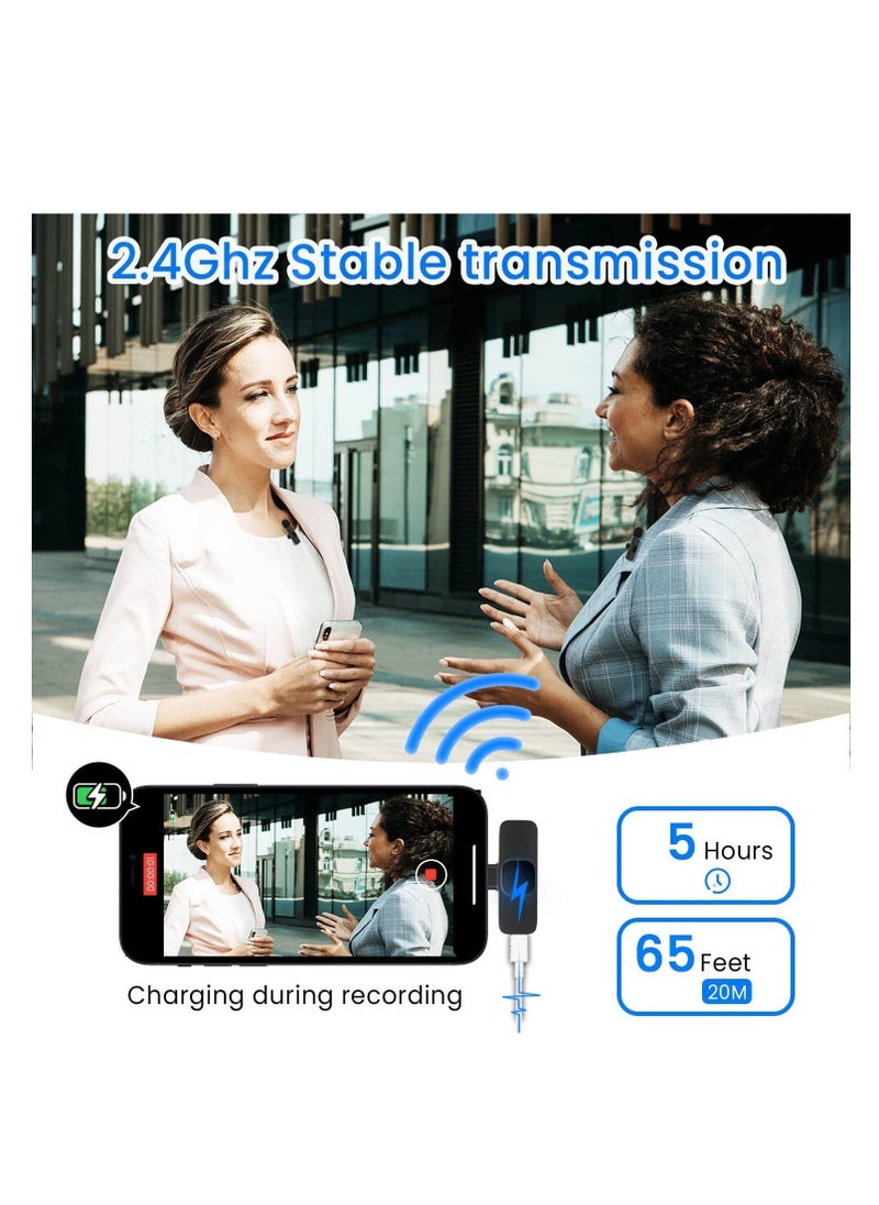 JAJEEK Wireless Lavalier Microphone for iPhone 7 8 X XR XS 11 12 13 14 Max Pro SE - 2.4GHz Plug&Play Lapel Mic with Clip for Video Recording YouTube Tiktok Facebook Live Stream Vlogging | Black - Image 4
