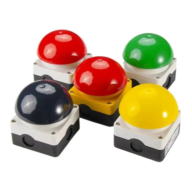 1/5/20 Pcs Large Mushroom Head Button Switch EFAK Foot Pedal Hand Racket Self Reset Emergency Stop Switch(Self Reset Black,5 PCS_3NO) - Image 1