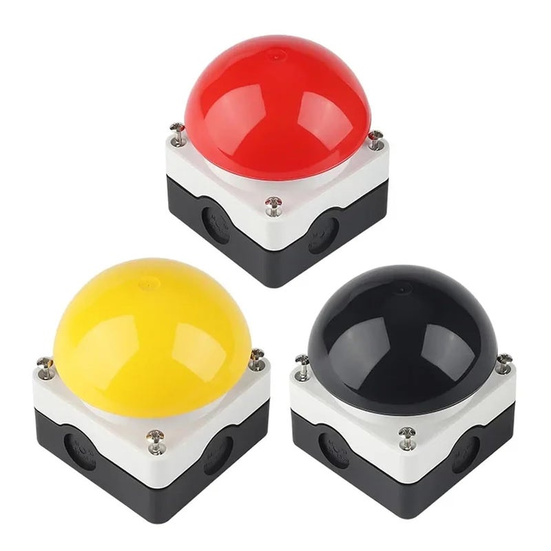 1/5/20 Pcs Large Mushroom Head Button Switch EFAK Foot Pedal Hand Racket Self Reset Emergency Stop Switch(Self Reset Black,5 PCS_3NO) - Image 5