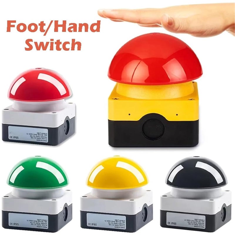 1/5/20 Pcs Large Mushroom Head Button Switch EFAK Foot Pedal Hand Racket Self Reset Emergency Stop Switch(Self Reset Black,5 PCS_3NO) - Image 4