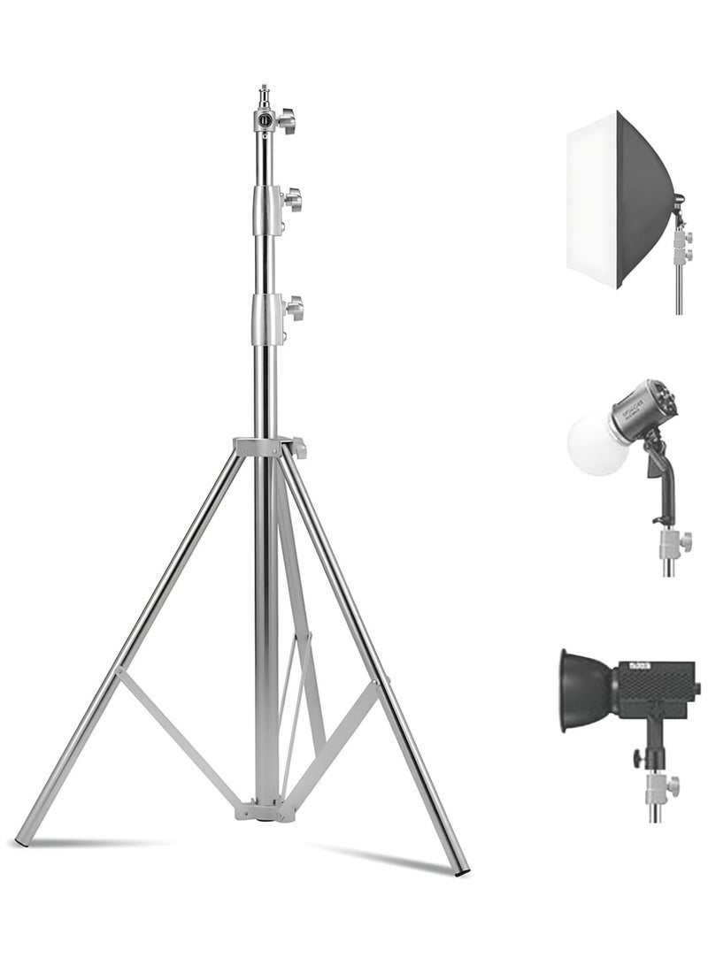 Arabest Photography Light Tripod Stand 280cm Adjustable Heavy Duty Stainless Steel Reflector Holder Max Load 10kg, Foldable Telescopic Video Studio Lighting Floor Tripod Stand for Softbox Umbrella Backgrounds - Image 1