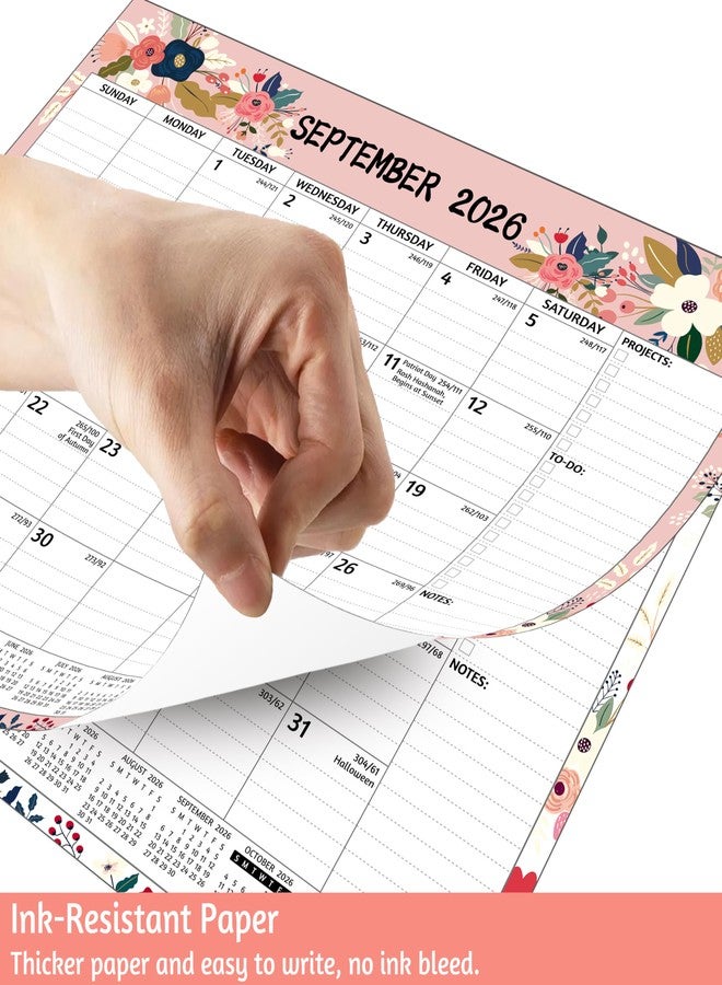 BowCuk 2026-2027 Magnetic Calendar for Refrigerator - 18 Monthly Calendar from Jan 2026 - Jun 2027, 13 x 11.3 In, Magnetic Fridge Calendar 2026 with Strong Magnets, Thick Paper, Ample Writing Space, Flowers - Image 5