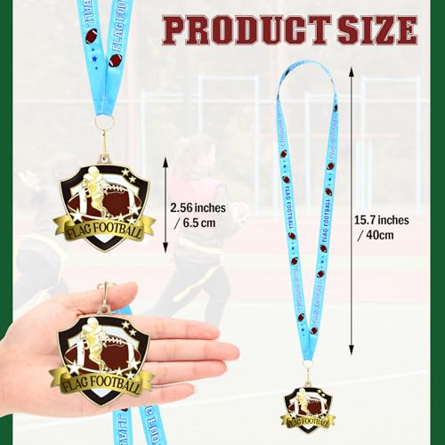 Loetere 122436 Pcs 256 Award Medals Bulk with Neck Ribbon Sport Winner Medal Trophy for Team Tournaments Prize Gift Participation Competition Party Favor36 PcsFlag Football - Image 3