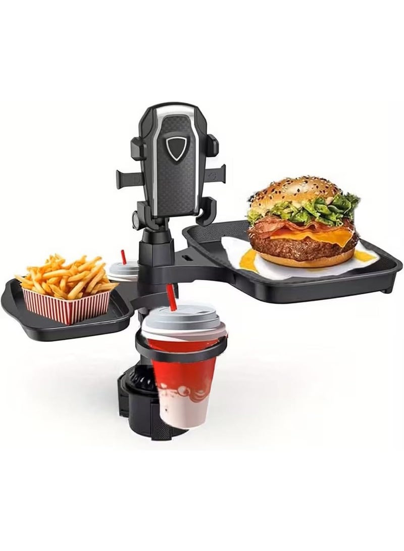 5 in 1 Car Table Tray Mobile Phone Holder Car Cup Holder Tray 360° Rotation Cup Holder Tray for Car，Compatible with Vehicles, Car, Road Trip Essentials - Image 1