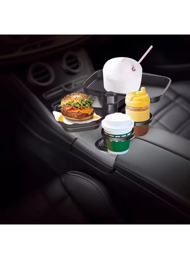 5 in 1 Car Table Tray Mobile Phone Holder Car Cup Holder Tray 360° Rotation Cup Holder Tray for Car，Compatible with Vehicles, Car, Road Trip Essentials - Image 3