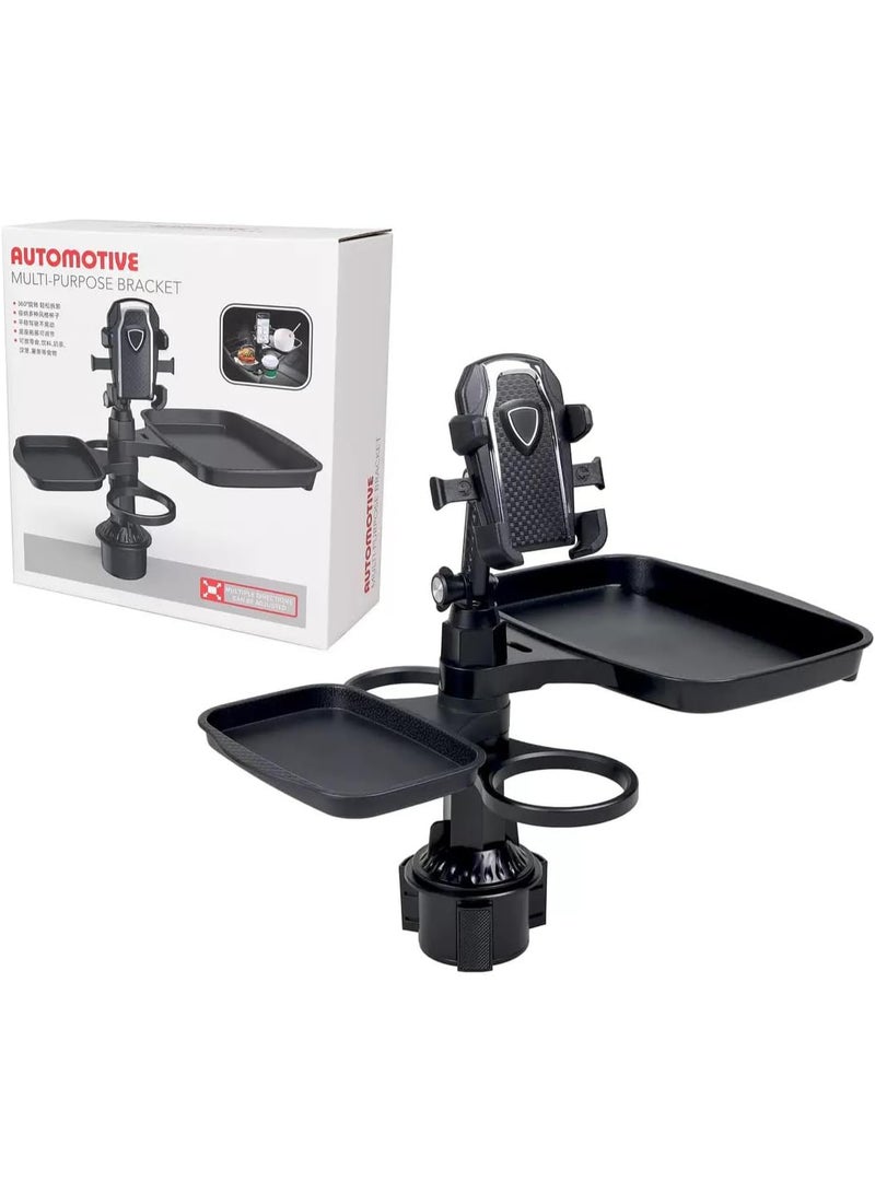 5 in 1 Car Table Tray Mobile Phone Holder Car Cup Holder Tray 360° Rotation Cup Holder Tray for Car，Compatible with Vehicles, Car, Road Trip Essentials - Image 2