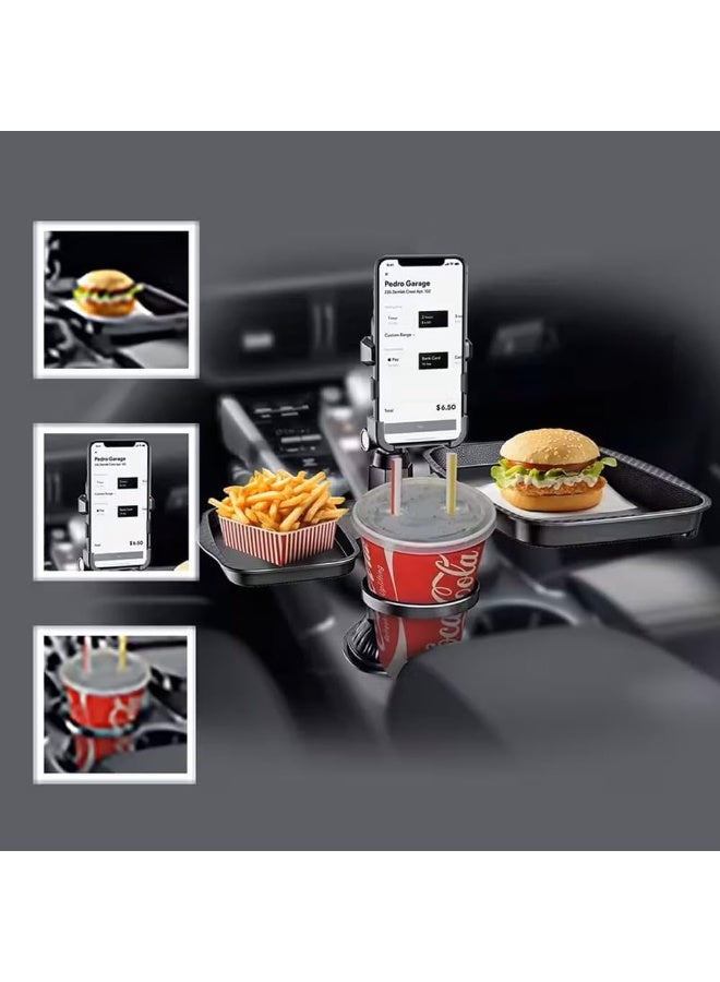 5 in 1 Car Table Tray Mobile Phone Holder Car Cup Holder Tray 360° Rotation Cup Holder Tray for Car，Compatible with Vehicles, Car, Road Trip Essentials - Image 4