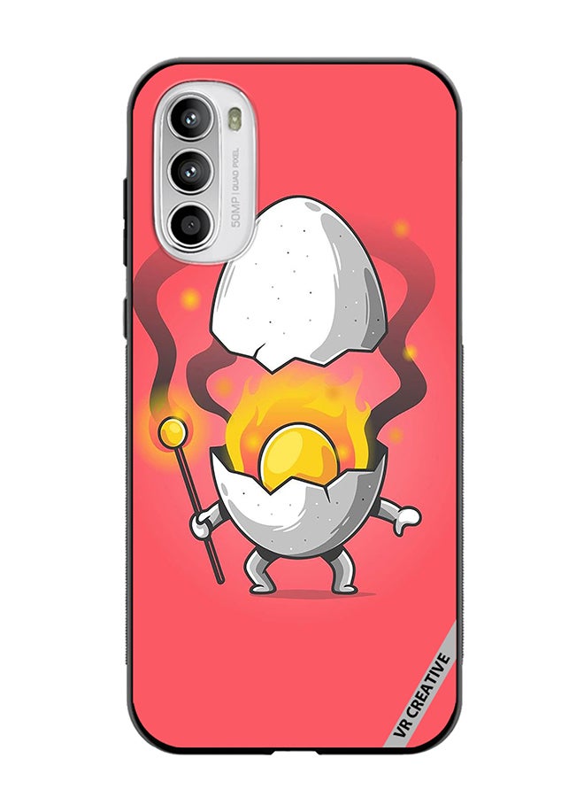 VR CREATIVE Protective Case Cover For Motorola Moto G82 Cute Fire Egg Design Multicolour - Image 1