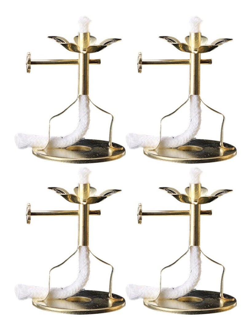 SYOSI 4 Pieces Oil Lamp Wick Holder, Butter Lamp Floating Wicks Buddhist Ghee Lamp Holder, Oil Lamp Wicks Disc Burner Buddhist Altar Supplies, High-temperature Resisting, First-class and Durable - Image 1