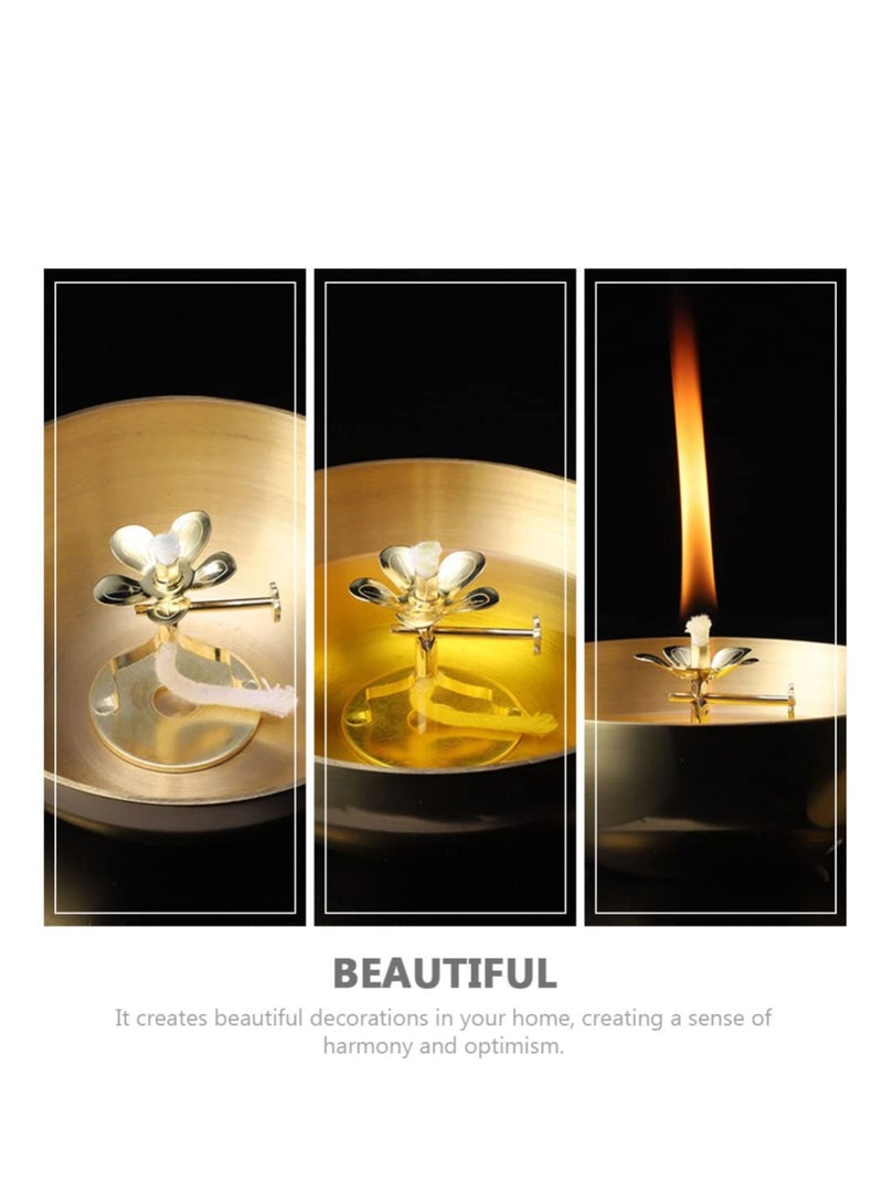 SYOSI 4 Pieces Oil Lamp Wick Holder, Butter Lamp Floating Wicks Buddhist Ghee Lamp Holder, Oil Lamp Wicks Disc Burner Buddhist Altar Supplies, High-temperature Resisting, First-class and Durable - Image 5