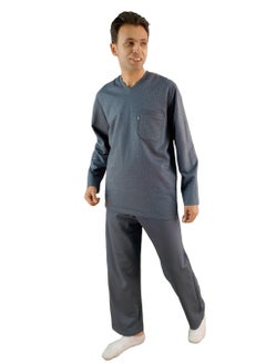 Jet "Men Winter Pajama Set Long Sleeve & Long Pants -Dark Grey 