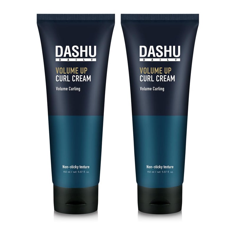 DASHU Daily Volume Up Curl Cream | Hair Curling Cream for Men & Women w/Vegetable Oil & Protein Ingredients | Hydrating Curl Cream for Wavy Hair | Curly Hair Care Products (Pack of 2, 5.46 Fl. Oz.) - Image 1