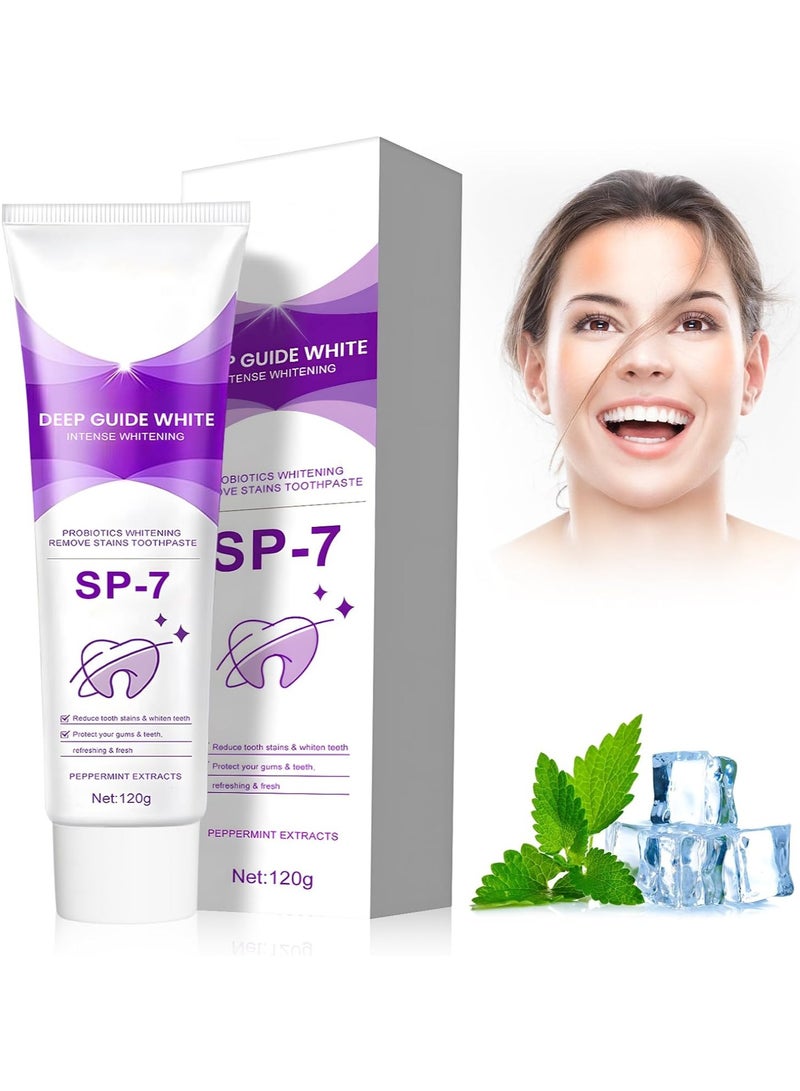EELHOE معجون أسنان سب-7 بروبيوتيك للتبييض، معجون أسنان للتبييض وإزالة البقع، نفس منعش، تقليل بقع الأسنان، تبييض قوي، حماية اللثة والأسنان - Image 1