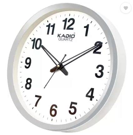 Kadio Analog 32 cm X 32 cm Wall Clock (White, with Glass, Standard) - Image 3