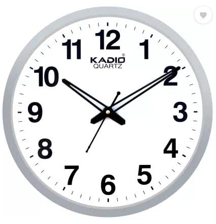 Kadio Analog 32 cm X 32 cm Wall Clock (White, with Glass, Standard) - Image 1