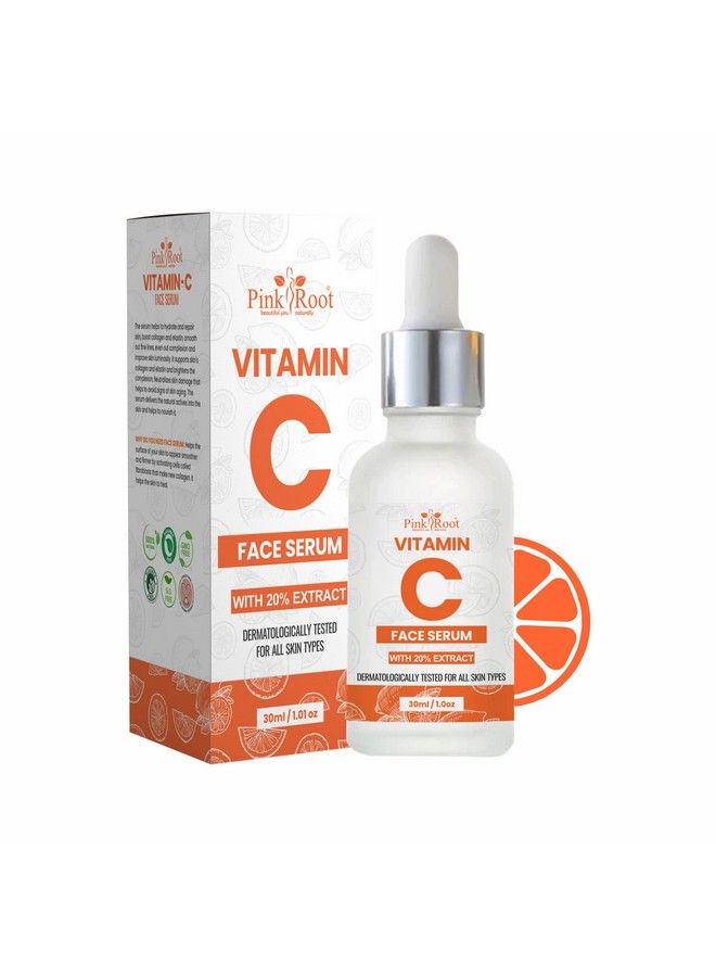 Pink Root Vitamin C Serum For Face With 20% Extract Dermatologically Tested For All Skin Types (Vitamin C 30Ml)  - Image 1