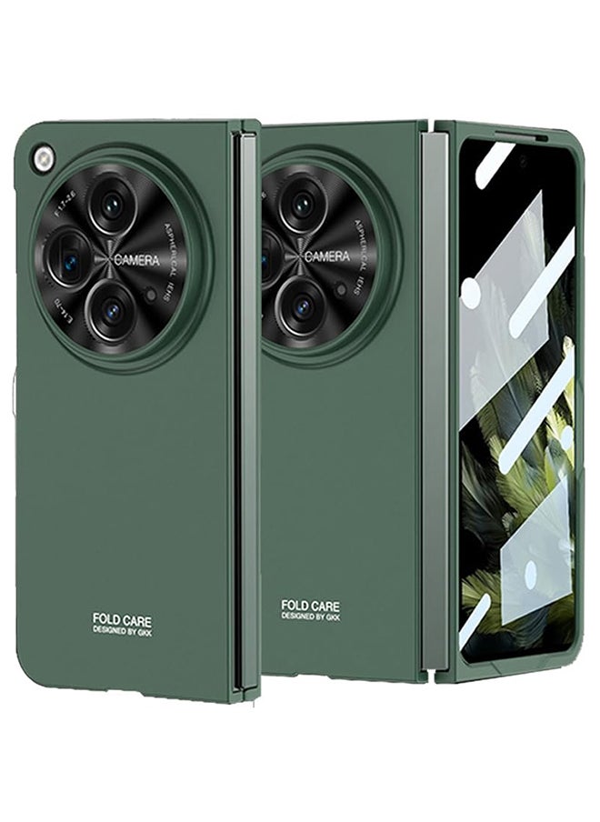 CATANES - OnePlus Open Case with Screen Protector Shockproof PC Cover Protective Lightweight Bumper Fold Case Green - Image 1