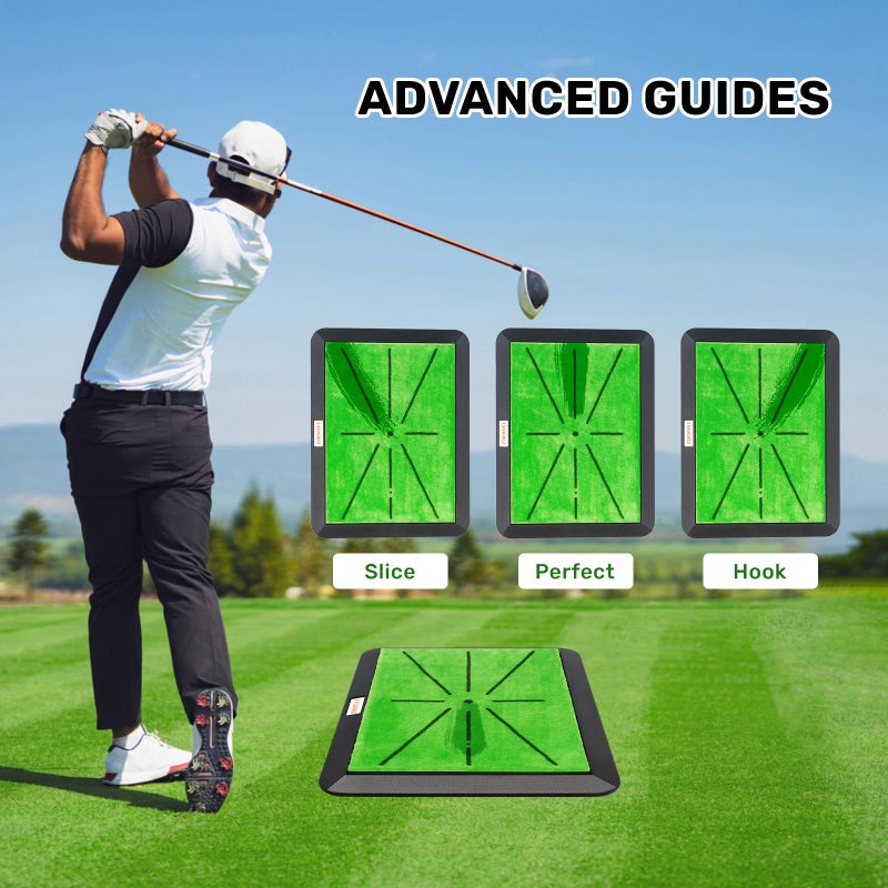 LYDARZ Golf Hitting Mats Training Equipment, Golf Practice Mat with Instant Swing Path Feedback, 3 Replaceable Golf Training Mats with No-Slip Heavy Duty Rubber Base - Image 4
