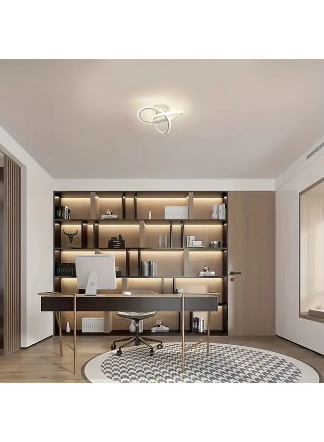 White Ceiling Light Adjustable 3 Color Temperatures Dimmable Semi Flush Mount - Image 5
