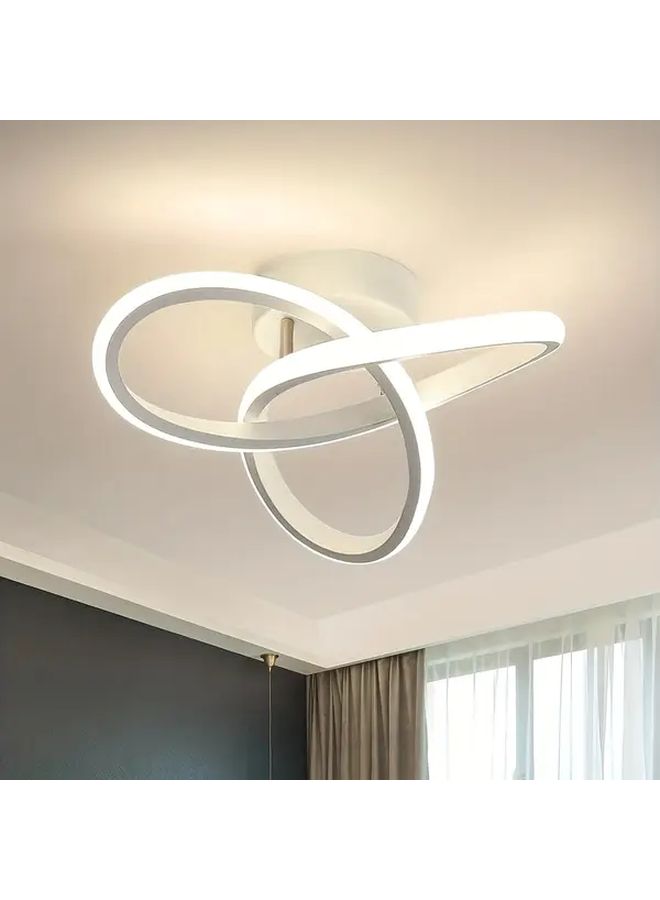 White Ceiling Light Adjustable 3 Color Temperatures Dimmable Semi Flush Mount - Image 1