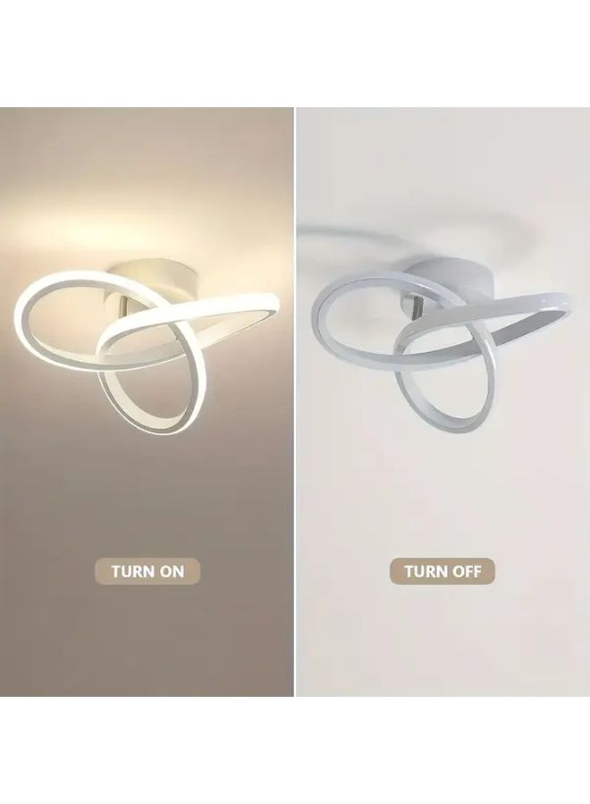 White Ceiling Light Adjustable 3 Color Temperatures Dimmable Semi Flush Mount - Image 2