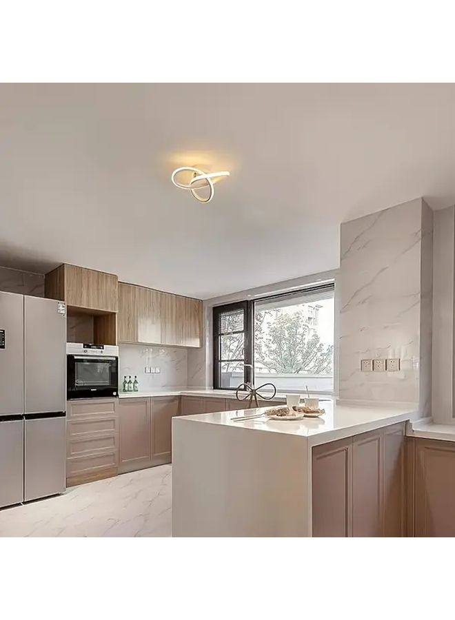 White Ceiling Light Adjustable 3 Color Temperatures Dimmable Semi Flush Mount - Image 4