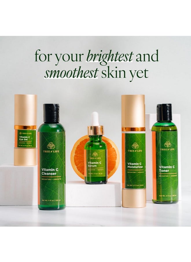Tree of Life Beauty Tree Of Life Vitamin C Brightening Complete 5Pack: Serum (1 Oz) Moisturizer Cream (1.7 Oz) Eye Gel (0.5 Oz) Toner (4 Oz) Cleanser (4 Oz) Renewing For Face Clean Dermatologisttested Skin Care  - Image 4