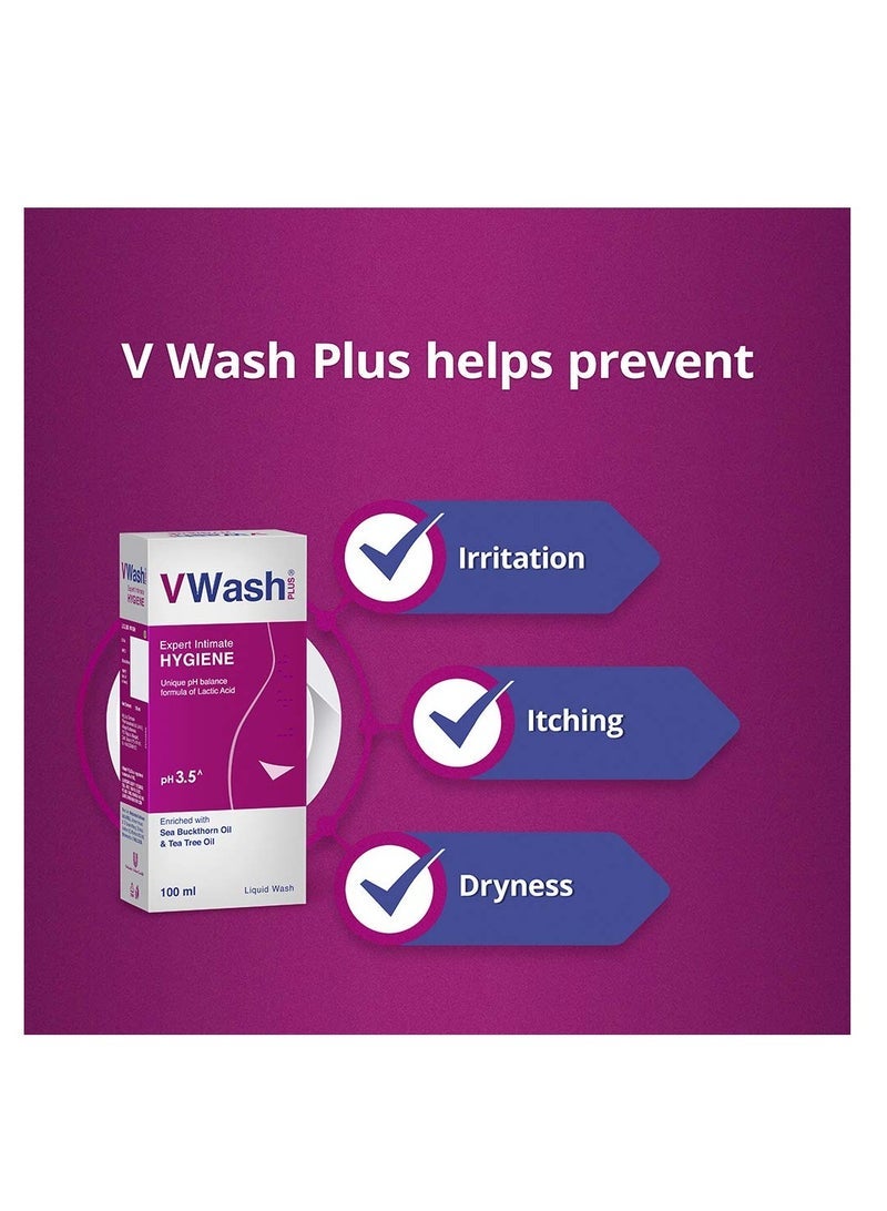 VWash Plus Expert Intimate Hygiene Wash, 350 ml, Prevents Itching, irritation & dryness, No Paraben & SLS, Suitable For All Skin Types, For Daily Use - Image 3