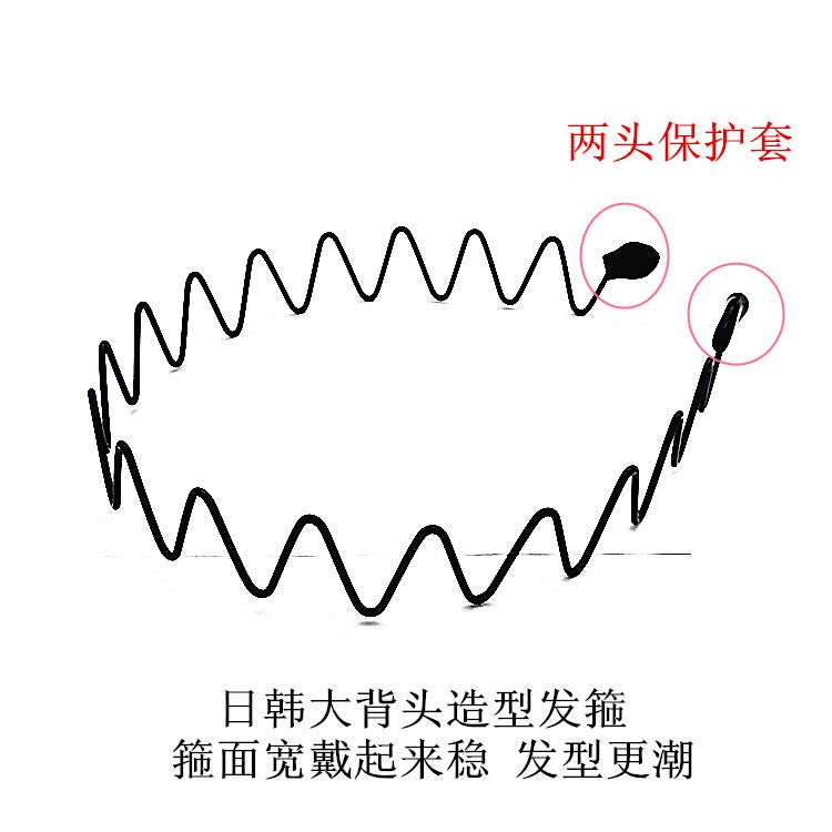Generic Mens Headband Headband South Korea Invisible Sports Trendy Simple Japanese-Korean Back Head Non-Slip Wave Hair Clip Headband Big Wave [Glue Sleeve]] 