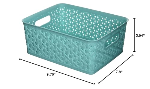 Whitmor Form Small-Turquoise Resin Tote - Image 3