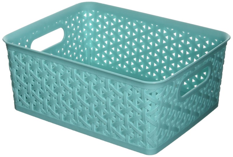 Whitmor Form Small-Turquoise Resin Tote - Image 1