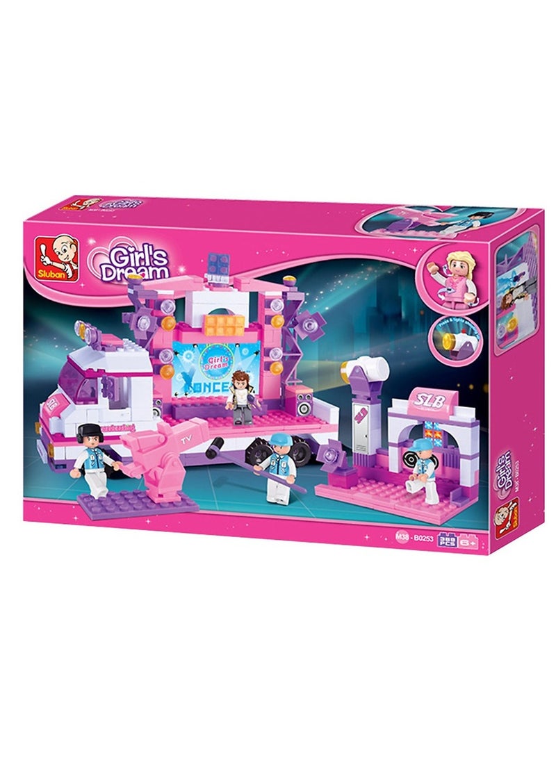 Sluban Sulban - Girls Dreams Lighting Stage Car Bricks Set 369 Pieces - M38-B0253 - Image 1