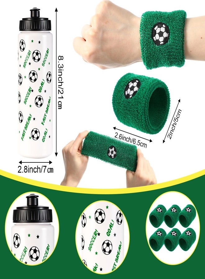Maxdot 74 Pcs Soccer Party Favors with 6 Water Bottle 6 Cooling Towel 6 Sports Wristbands 6 Drawstring Gift Bag 50pcs Soccer Stickers, for Team Gifts Sports Party Supplies - Image 3