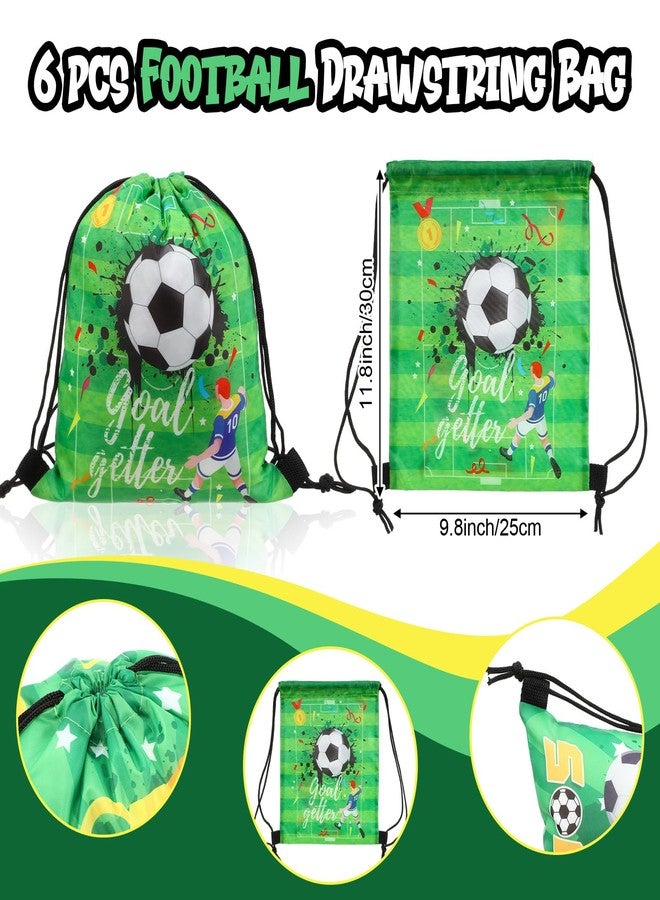 Maxdot 74 Pcs Soccer Party Favors with 6 Water Bottle 6 Cooling Towel 6 Sports Wristbands 6 Drawstring Gift Bag 50pcs Soccer Stickers, for Team Gifts Sports Party Supplies - Image 2