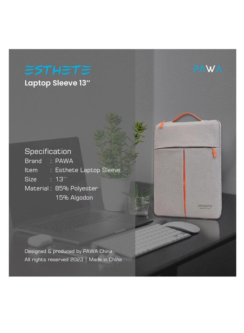 Pawa Laptop Sleeve 13’inch Pawa Esthete - Grey