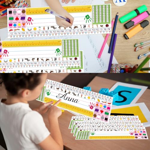 starboling Desk Nameplates,40pcs Name Tags for Classroom,Waterproof Multipurpose Manuscript Students Name Plates for desks Classroom with Multiplication,Fractions and Percentages Table(Animal Style) - Image 4