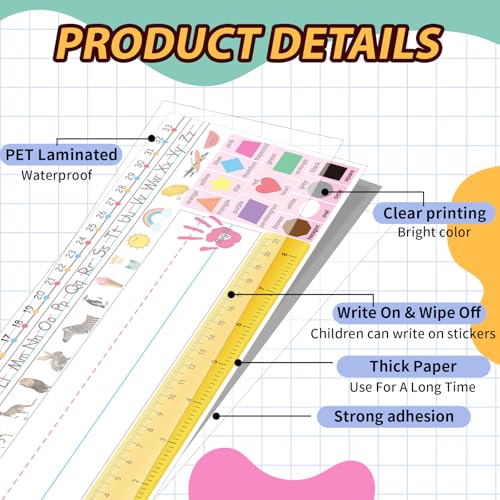 starboling Desk Nameplates,40pcs Name Tags for Classroom,Waterproof Multipurpose Manuscript Students Name Plates for desks Classroom with Multiplication,Fractions and Percentages Table(Animal Style) - Image 3